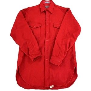 Pendleton Outdoor Man Trail Shirt Men's M Red 100% Wool Made in USA VTG